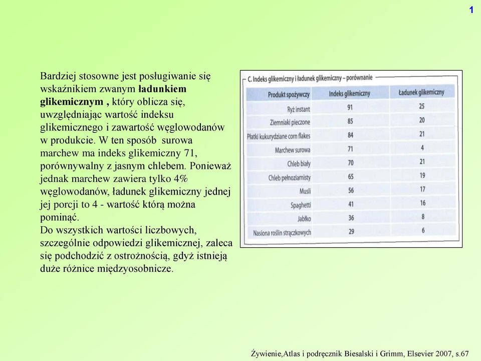 Ponieważ jednak marchew zawiera tylko 4% węglowodanów, ładunek glikemiczny jednej jej porcji to 4 - wartość którą można pominąć.