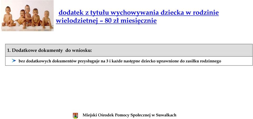 Dodatkowe dokumenty do wniosku: bez dodatkowych