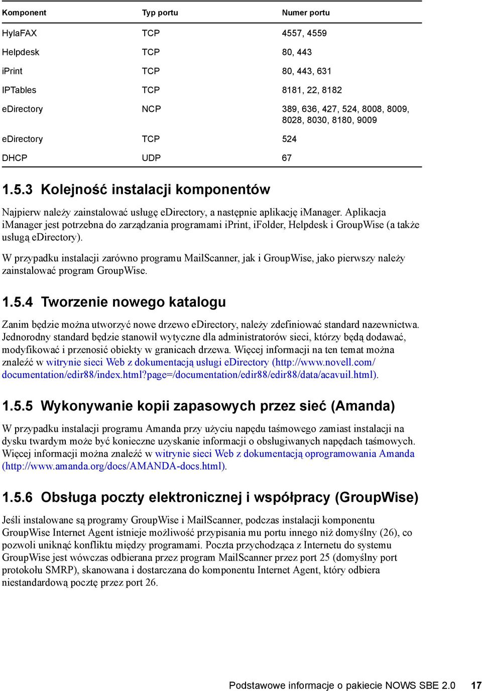 Aplikacja imanager jest potrzebna do zarządzania programami iprint, ifolder, Helpdesk i GroupWise (a także usługą edirectory).