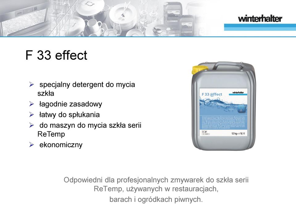 ReTemp ekonomiczny Odpowiedni dla profesjonalnych zmywarek do