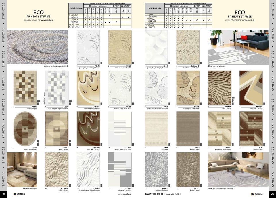 kardamon / cardamom 9 ANGELO muszkat / muscat 12 FLUMEN jasna platyna / light platinum 200x400 240x330 160x230 67x.