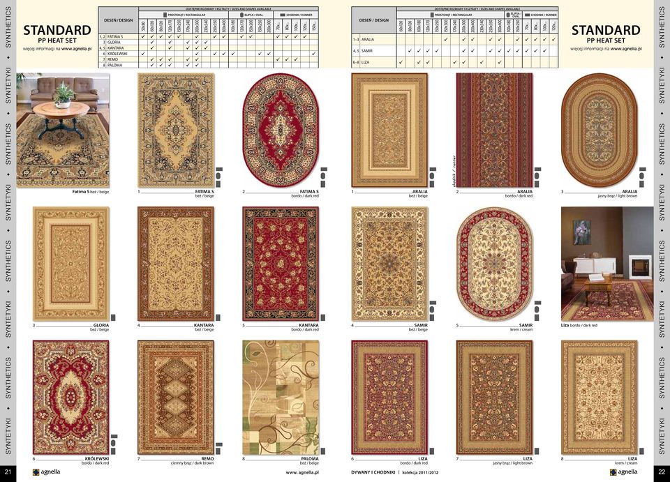 00 150x250 120x... 150x... 2 FATIMA S 5 KANTARA 1 ARALIA 4 SAMIR 150x250 150x300 200x400 230x340 250x350 150x250 2 ARALIA 5 SAMIR krem / cream 1 3 ARALIA 4, 5 SAMIR 6 8 LIZA 120x.