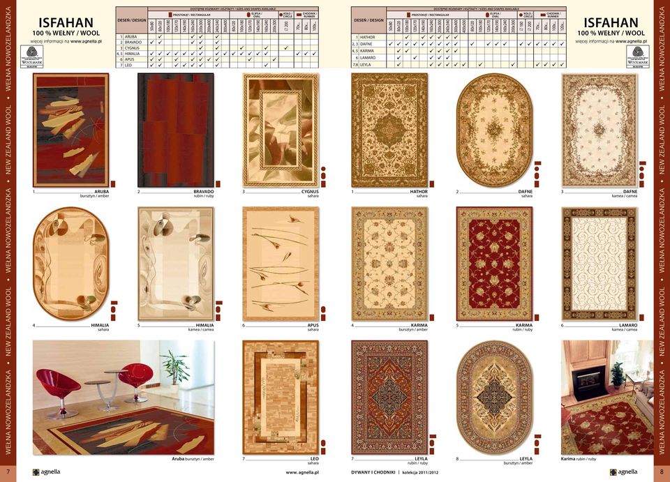 pl DYWANY I CHODNIKI kolekcja 2011/2012 8 400x500 160 KOLO / CIRCLE 200 1 HATHOR 2, 3 DAFNE 4, 5 KARIMA 6 LAMARO 7,8 LEYLA 1 HATHOR 4 KARIMA 7 LEYLA rubin
