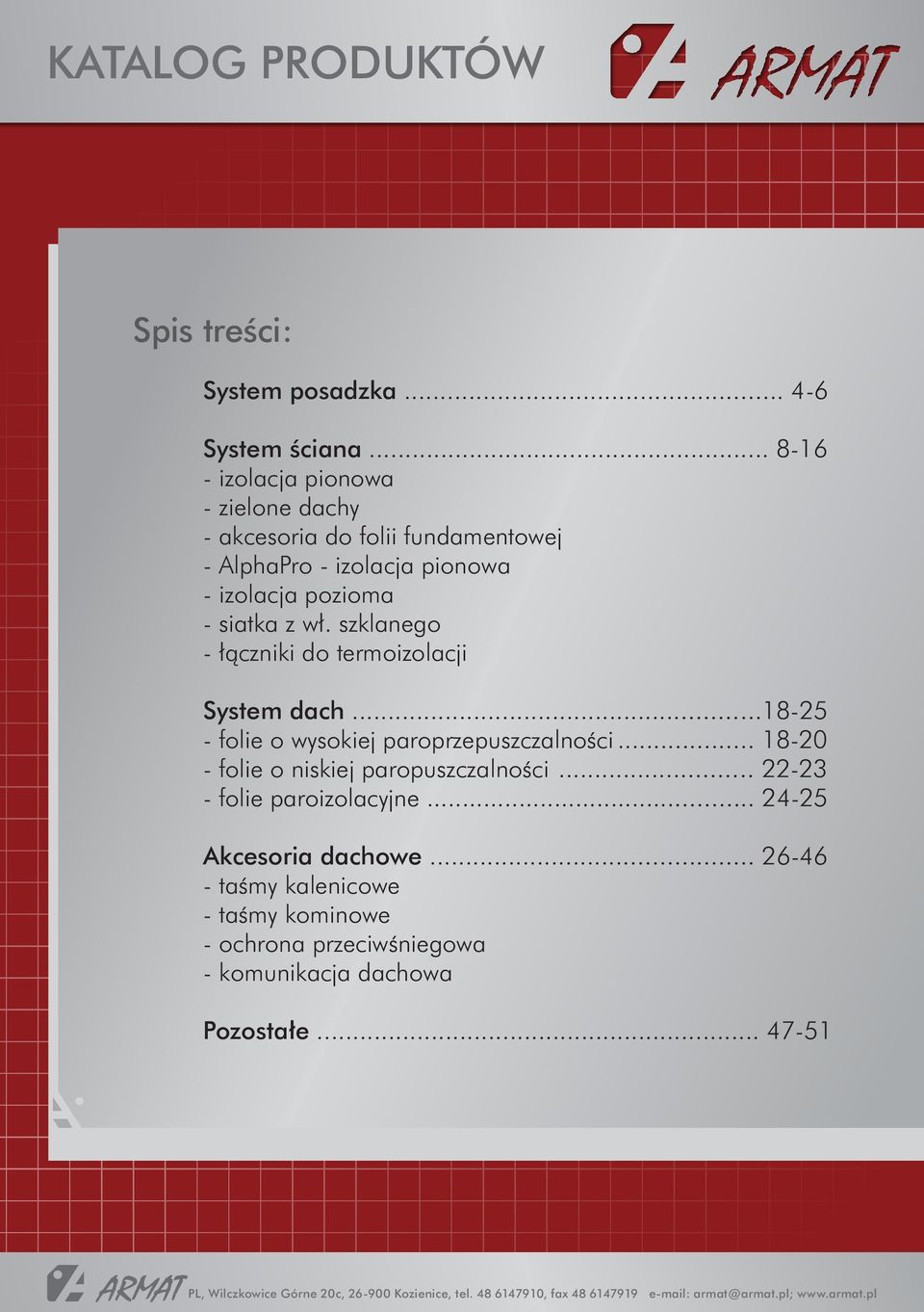 siatka z wł. szklanego - łączniki do termoizolacji System dach...18-25 - folie o wysokiej paroprzepuszczalności.