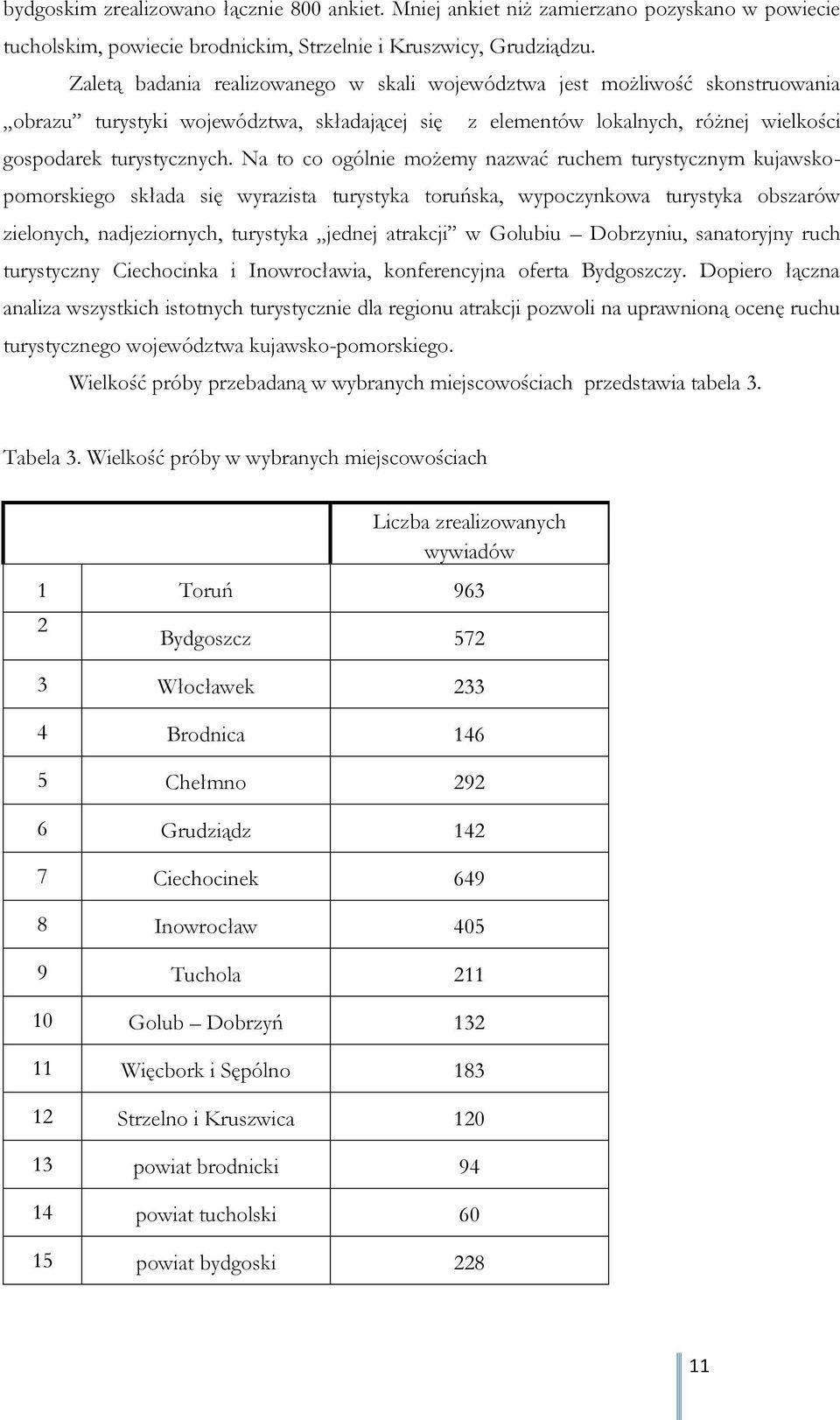 Na to co ogólnie możemy nazwać ruchem turystycznym kujawskopomorskiego składa się wyrazista turystyka toruńska, wypoczynkowa turystyka obszarów zielonych, nadjeziornych, turystyka jednej atrakcji w