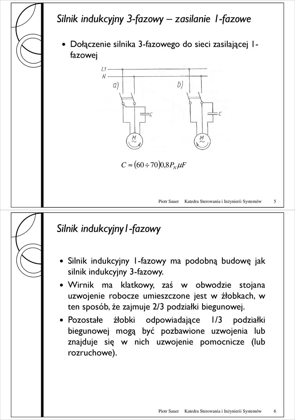 Wirnik ma klatkowy, zaś w obwodzie stojana uzwojenie robocze umieszczone jest w Ŝłobkach, w ten sposób, Ŝe zajmuje 2/3 podziałki biegunowej.