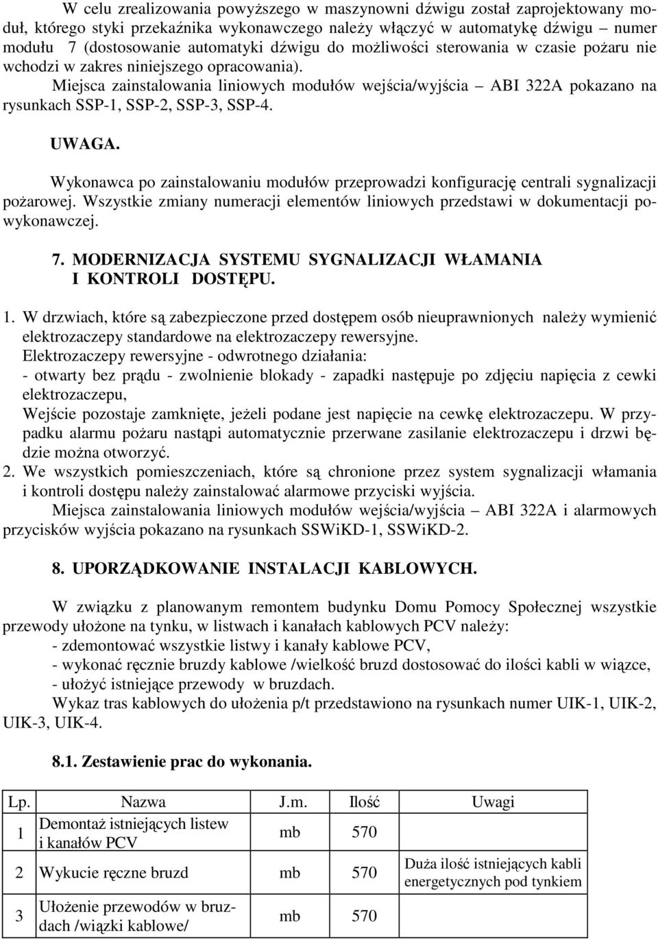Miejsca zainstalowania liniowych modułów wejścia/wyjścia ABI 322A pokazano na rysunkach SSP-1, SSP-2, SSP-3, SSP-4. UWAGA.