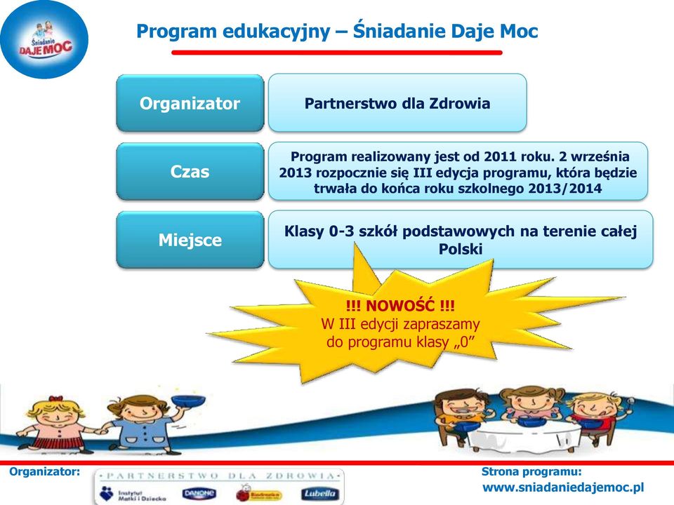 2 września 2013 rozpocznie się III edycja programu, która będzie trwała do końca roku