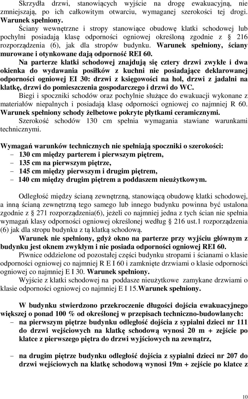 , ściany murowane i otynkowane dają odporność REI 60.