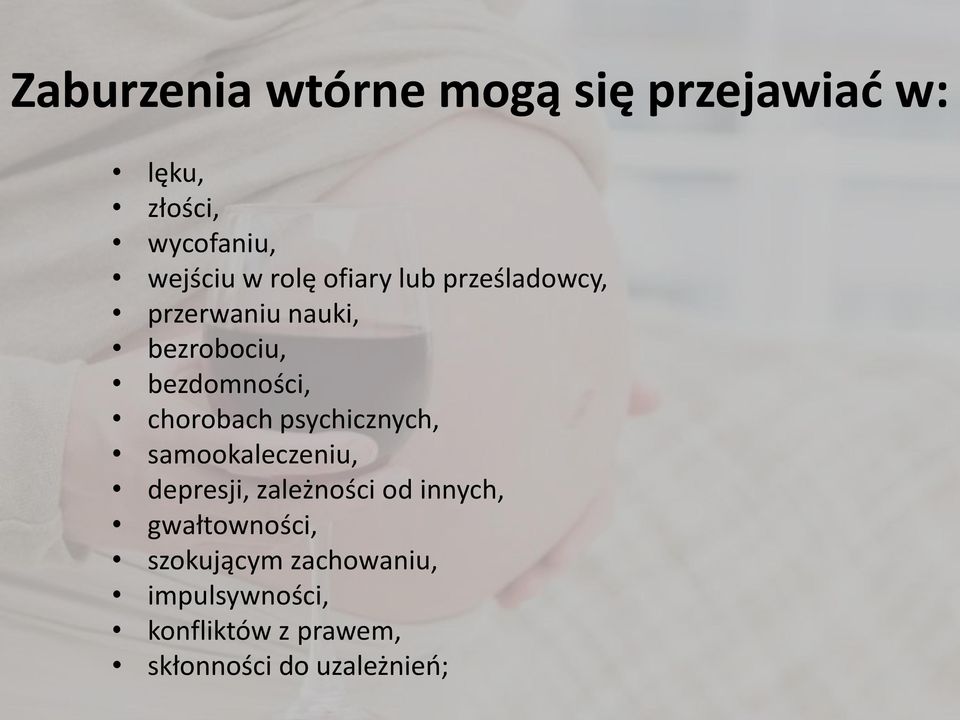 chorobach psychicznych, samookaleczeniu, depresji, zależności od innych,