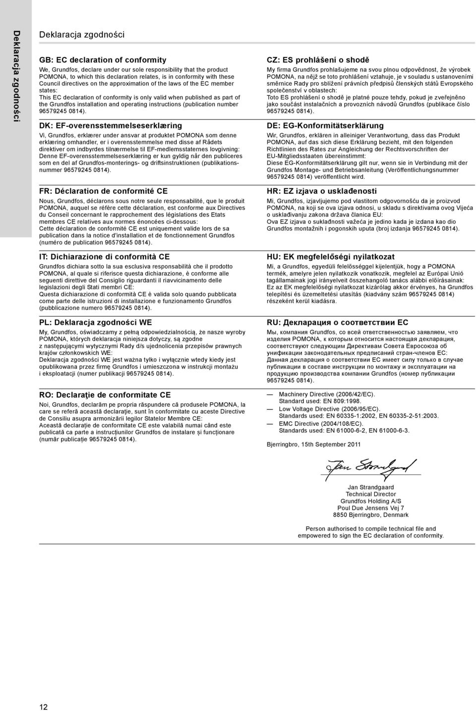 and operating instructions (publication number 965795 81).