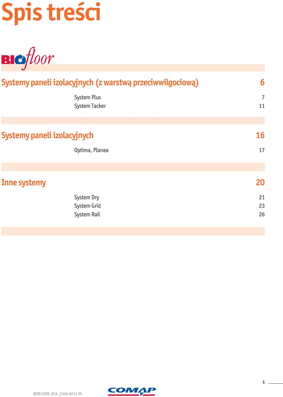 Systemy paneli izolacyjnych 16 Optima, Planea 17 Inne