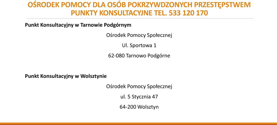 Ośrodek Pomocy Społecznej Ul.