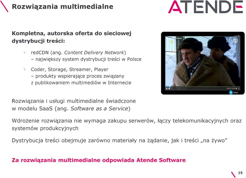 publikowaniem multimediów w Internecie Rozwiązania i usługi multimedialne świadczone w modelu SaaS (ang.