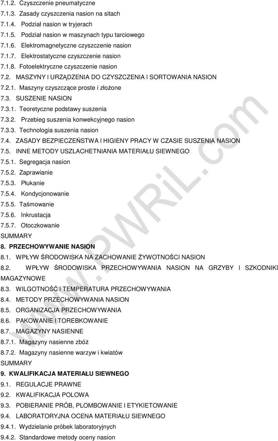 3. SUSZENIE NASION 7.3.1. Teoretyczne podstawy suszenia 7.3.2. Przebieg suszenia konwekcyjnego nasion 7.3.3. Technologia suszenia nasion 7.4.