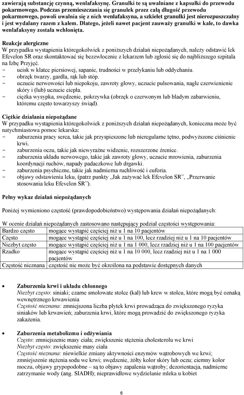 Dlateg, jeżeli nawet pacjent zauważy granulki w kale, t dawka wenlafaksyny zstała wchłnięta.