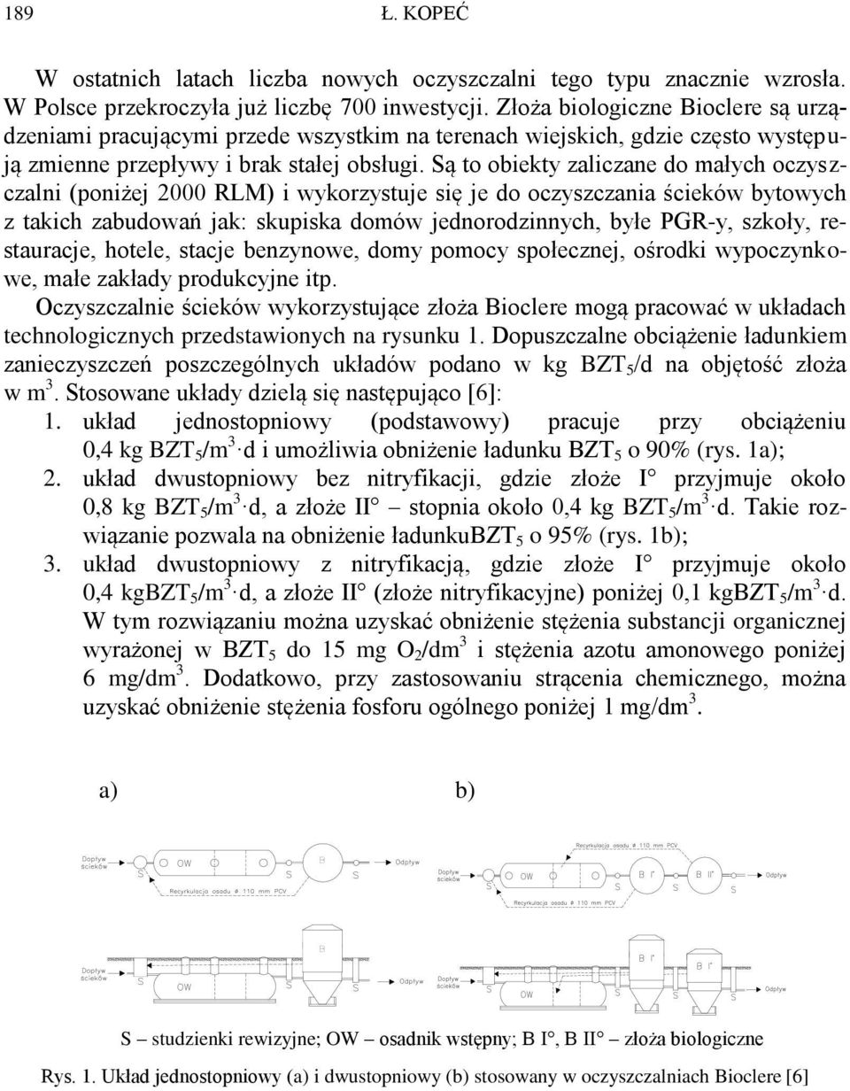 Są to obiekty zaliczane do małych oczyszczalni (poniżej 2000 RLM) i wykorzystuje się je do oczyszczania ścieków bytowych z takich zabudowań jak: skupiska domów jednorodzinnych, byłe PGR-y, szkoły,