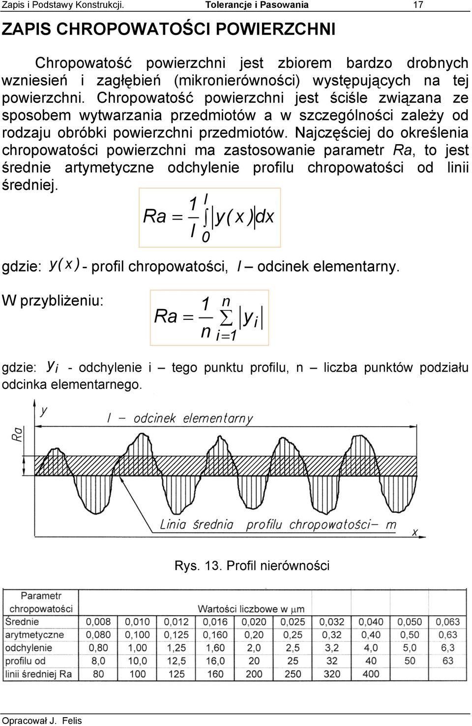 Chropowatość powierzchni jest ściśle związana ze sposobem wytwarzania przedmiotów a w szczególności zależy od rodzaju obróbki powierzchni przedmiotów.