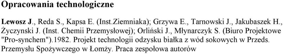 , Młynarczyk S. (Biuro Projektowe "Pro-synchem").1982.