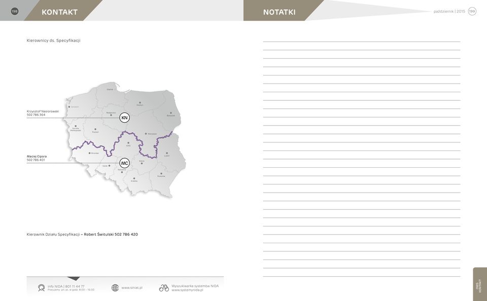 Białystok Gorzów Wielkopolski Poznań Łódź Maciej Cipora 502 786 401 Wrocław Opole MC