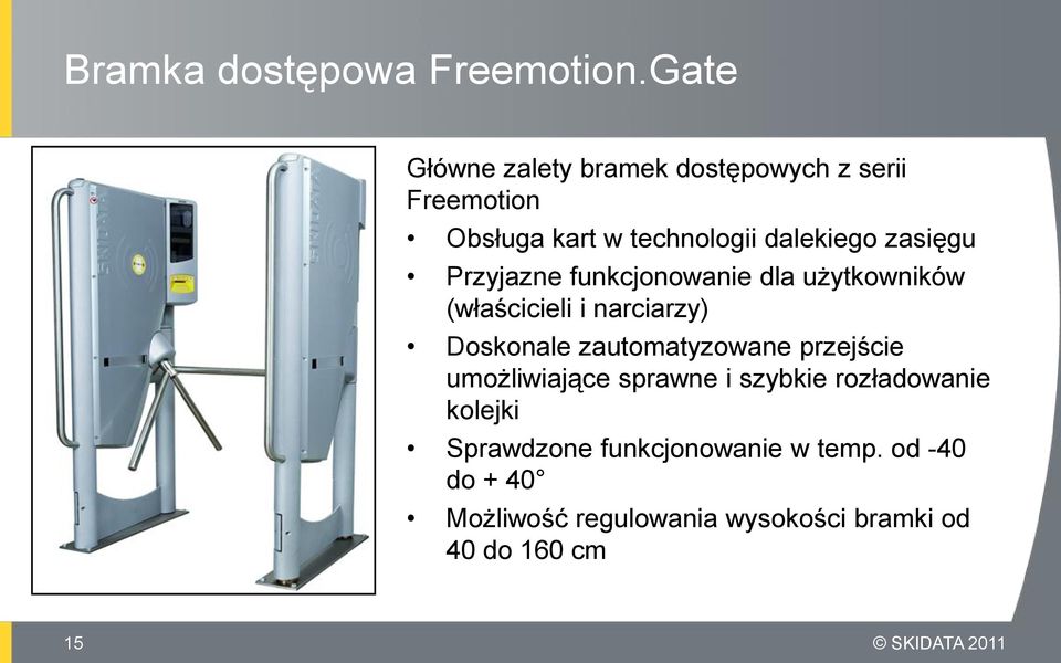 zasięgu Przyjazne funkcjonowanie dla użytkowników (właścicieli i narciarzy) Doskonale