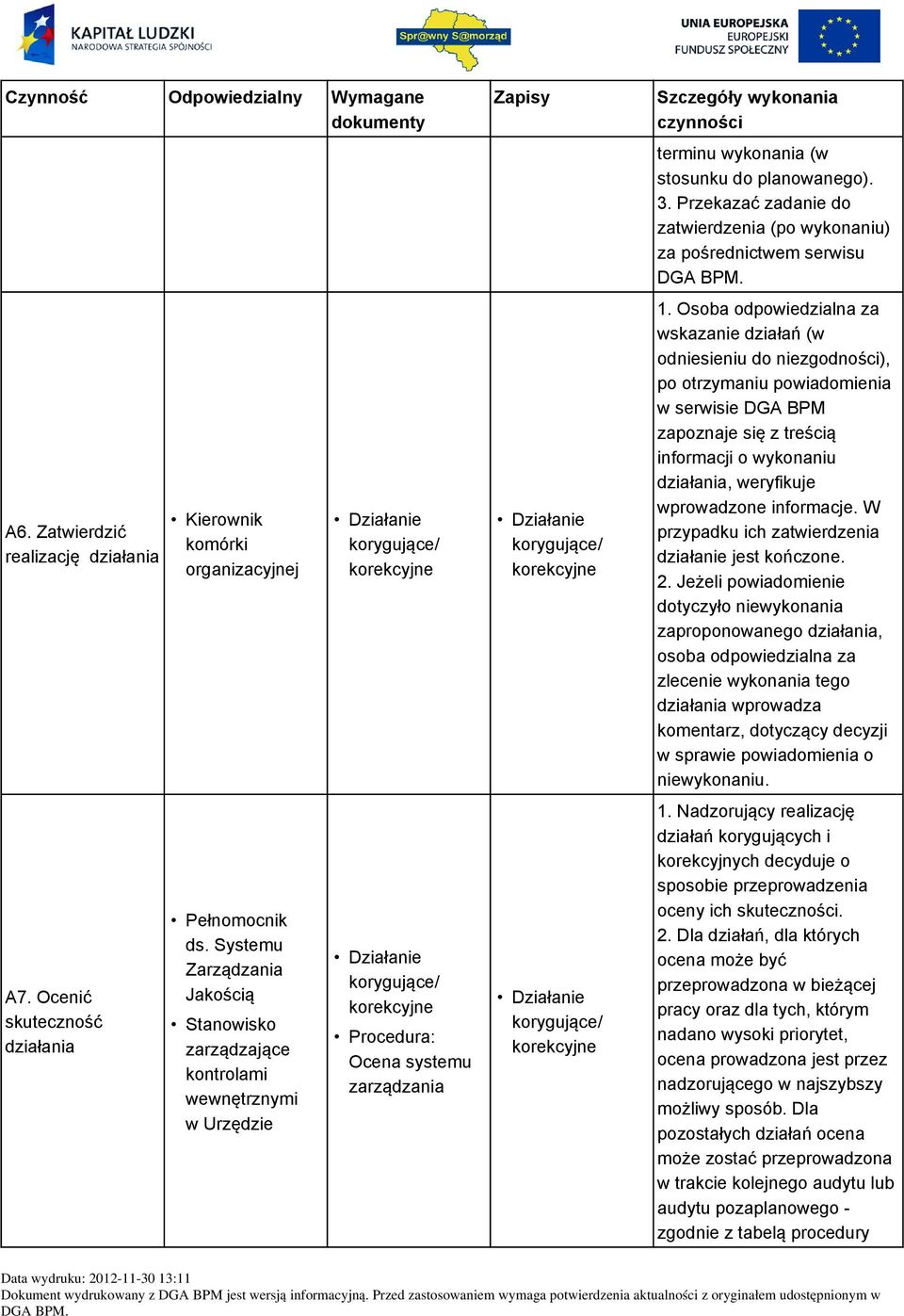 korekcyjne korygujące/ korekcyjne terminu wykonania (w stosunku do planowanego). 3. Przekazać zadanie do zatwierdzenia (po wykonaniu) za pośrednictwem serwisu 1.