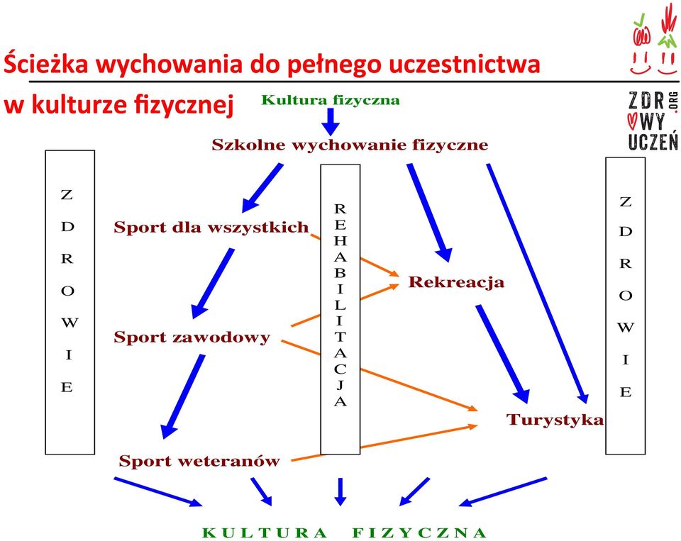 A B I L I T A C J A Rekreacja Turystyka Z D R O W I E Sport weteranów K U L T U R A