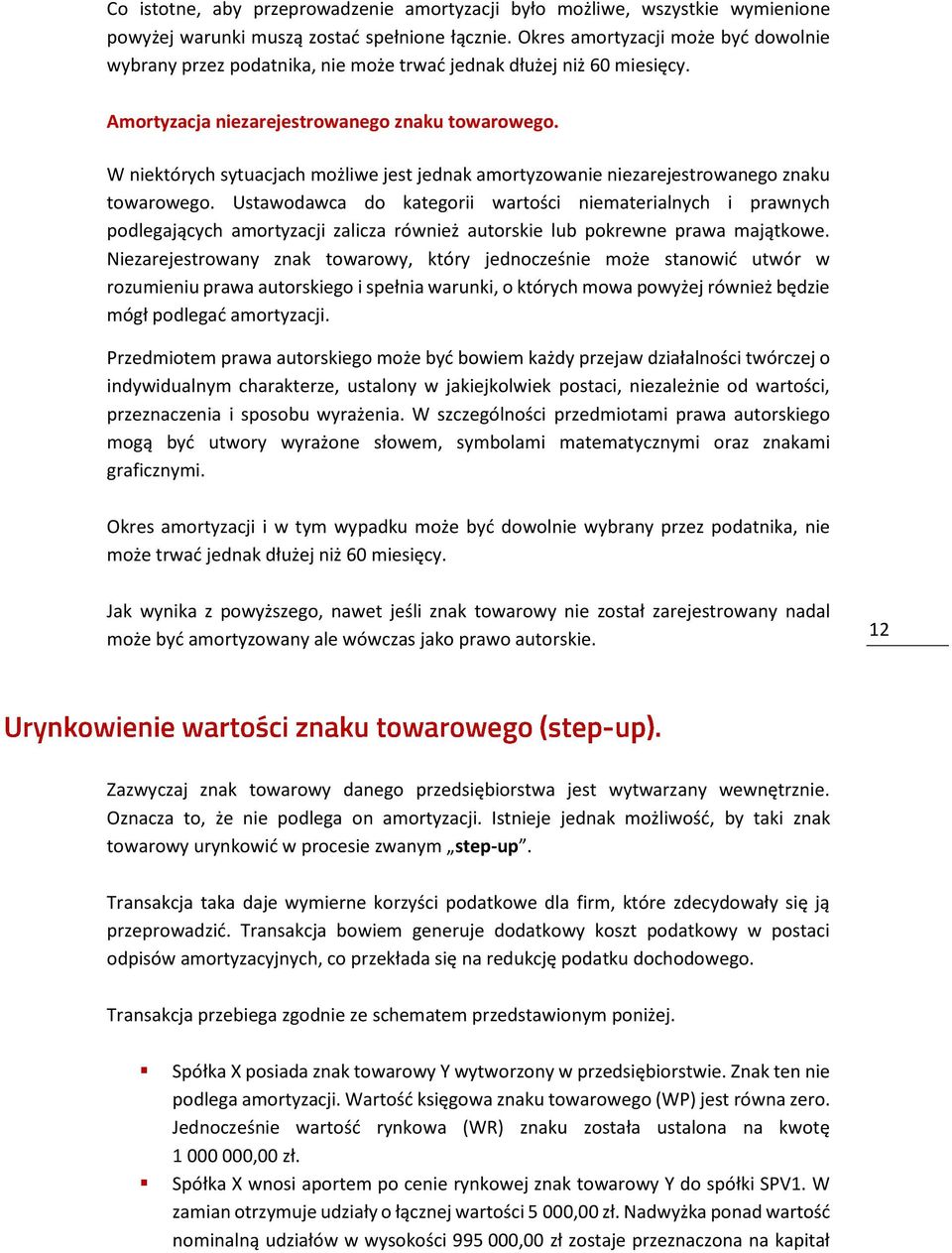 W niektórych sytuacjach możliwe jest jednak amortyzowanie niezarejestrowanego znaku towarowego.