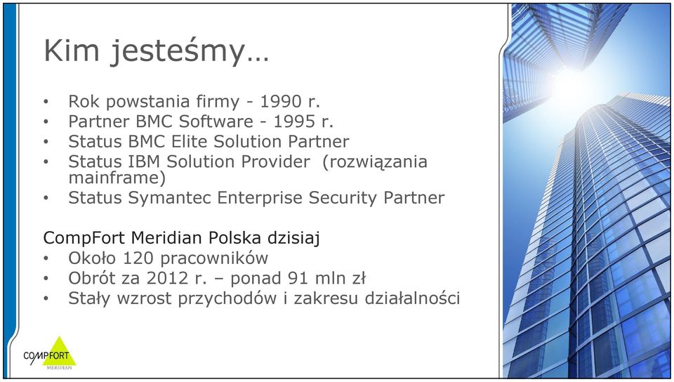 mainframe) Status Symantec Enterprise Security Partner CompFort Meridian Polska