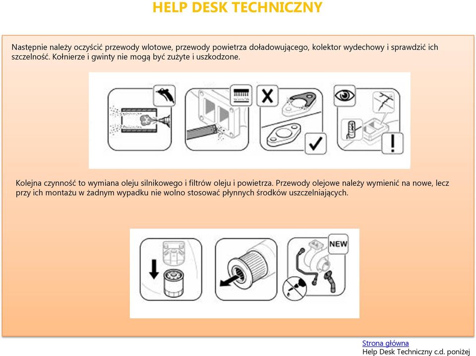 Kolejna czynność to wymiana oleju silnikowego i filtrów oleju i powietrza.