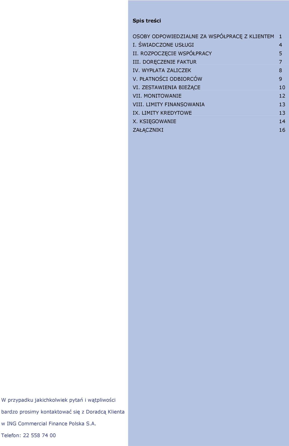 LIMITY FINANSOWANIA 13 IX. LIMITY KREDYTOWE 13 X.