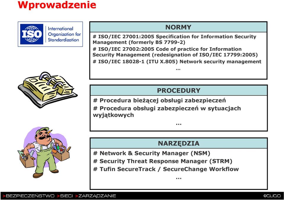 805) Network security management PROCEDURY # Procedura bieŝącej obsługi zabezpieczeń # Procedura obsługi zabezpieczeń w sytuacjach