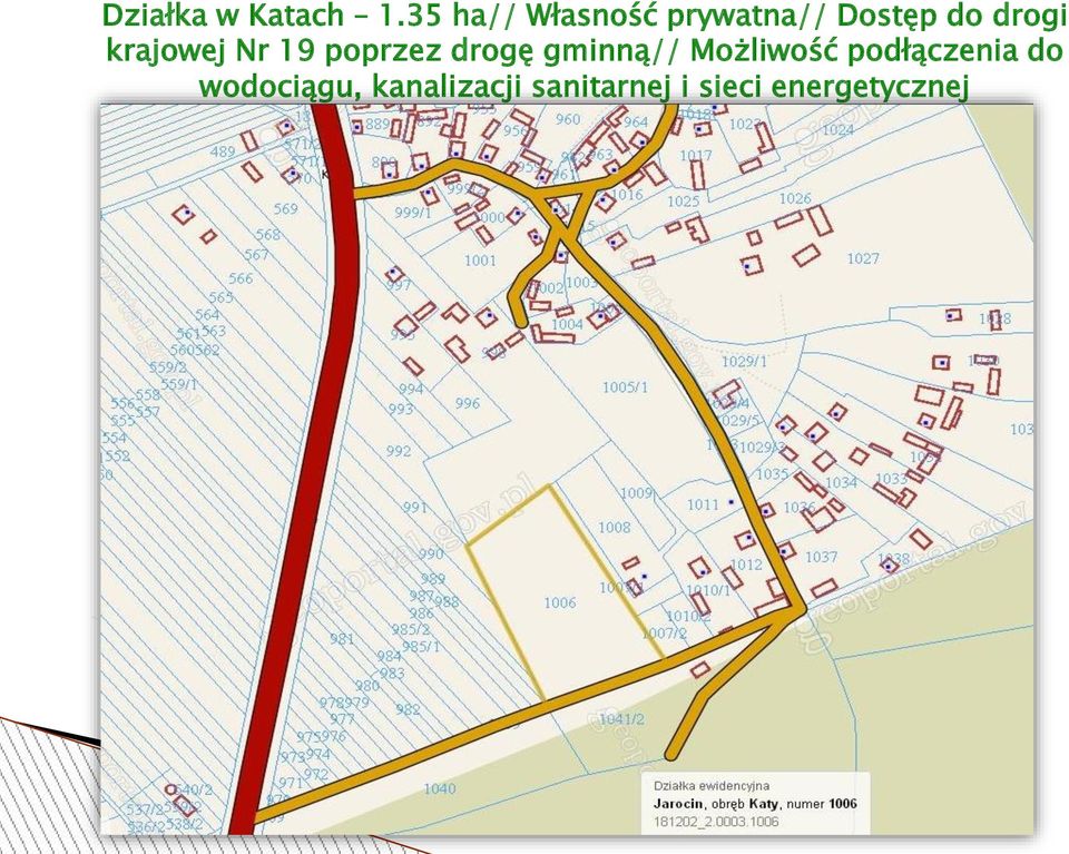 krajowej Nr 19 poprzez drogę gminną//