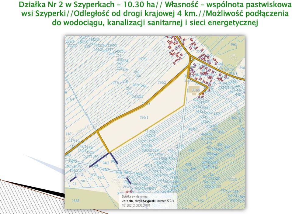 Szyperki//Odległość od drogi krajowej 4 km.