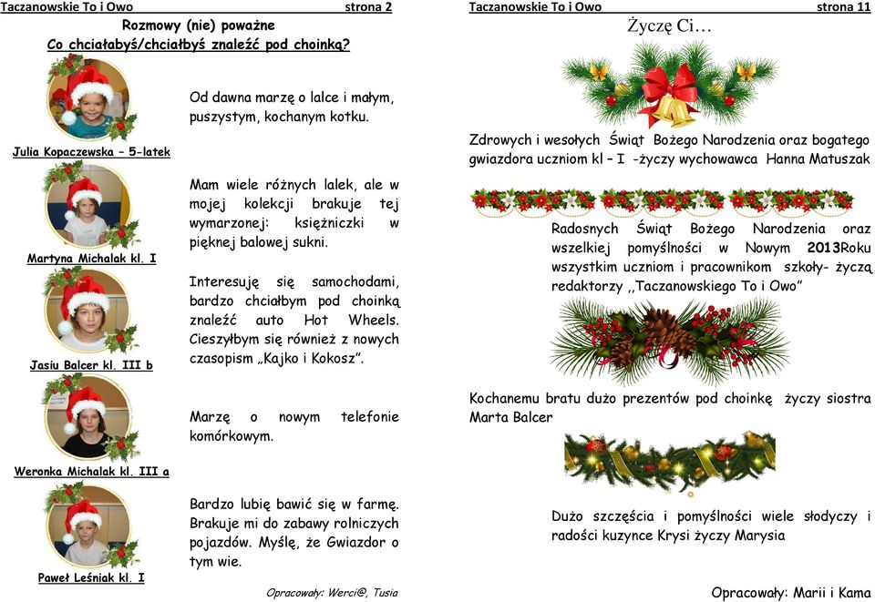 Krzyżówka. Taczanowskie To i Owo strona Imię i nazwisko: Hasło: - PDF  Darmowe pobieranie