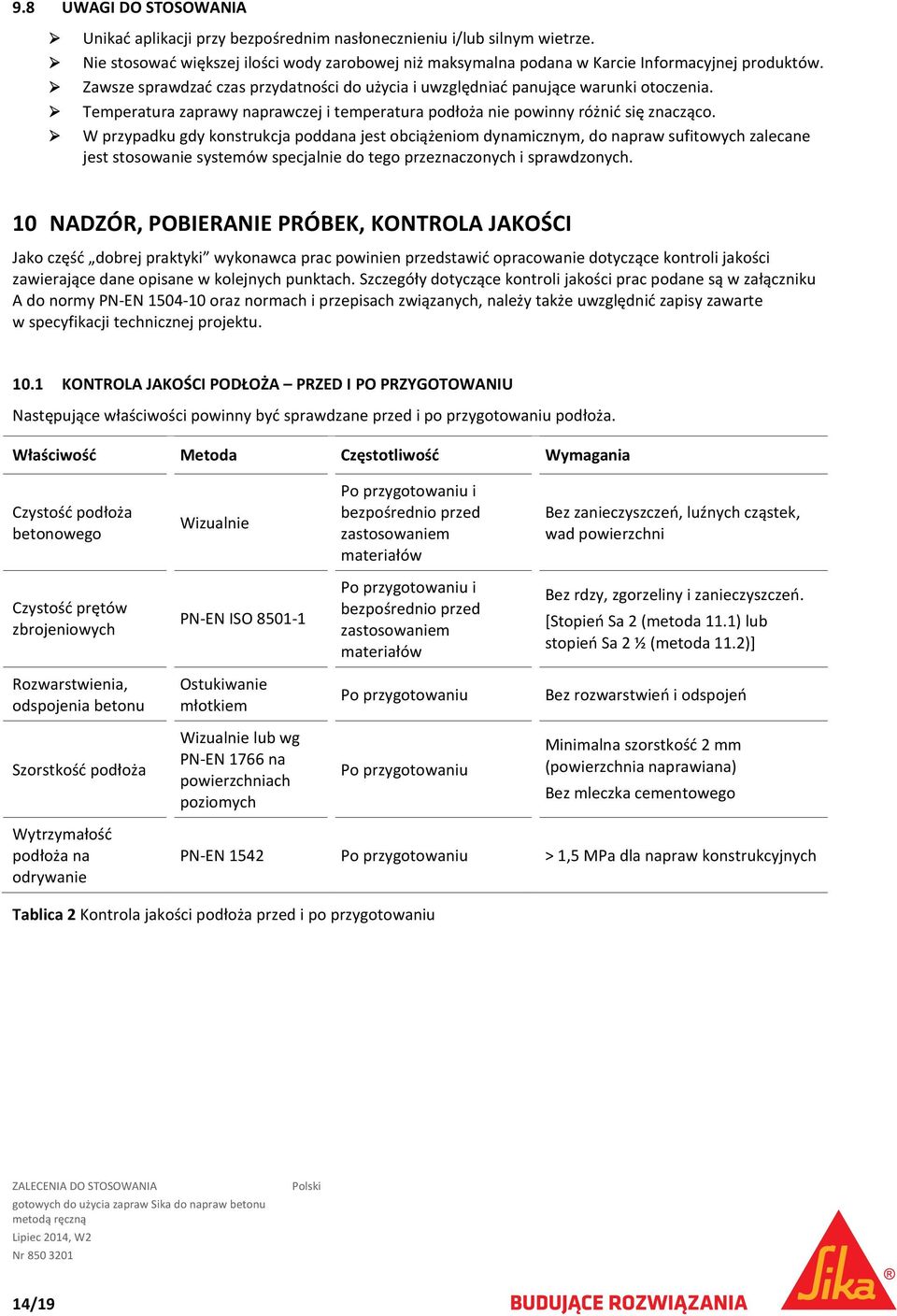 W przypadku gdy konstrukcja poddana jest obciążeniom dynamicznym, do napraw sufitowych zalecane jest stosowanie systemów specjalnie do tego przeznaczonych i sprawdzonych.
