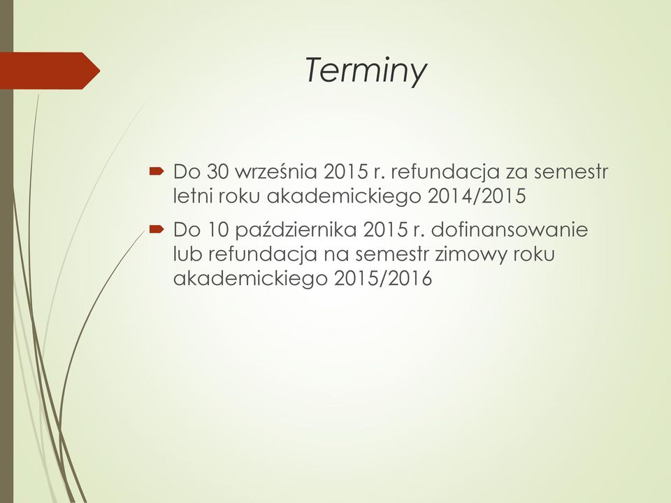 2014/2015 Do 10 października 2015 r.