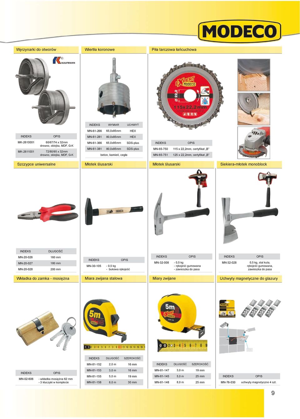 Młotek ślusarski Młotek ślusarski Siekiera-młotek monoblock MN-20-026 MN-20-027 MN-20-028 160 mm 180 mm 200 mm MN-30-105 - 0,5 kg - bukowa rękojeść MN-32-008 - 0,5 kg - rękojeść gumowana - zawieszka