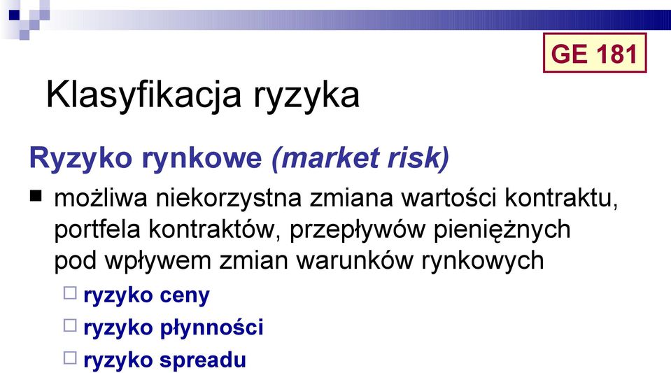 kontraktów, przepływów pieniężnych pod wpływem zmian
