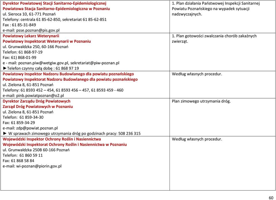 pl Powiatowy Lekarz Weterynarii Powiatowy Inspektorat Weterynarii w Poznaniu ul. Grunwaldzka 250, 60-166 Poznań Telefon: 61868-97-19 Fax: 61) 868-01-99 e - mail: poznan.piw@wetgiw.gov.