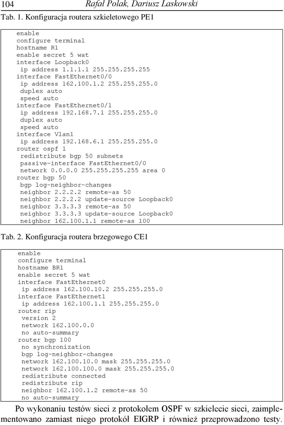 168.6.1 255.255.255.0 router ospf 1 redistribute bgp 50 subnets passive-interface FastEthernet0/0 network 0.0.0.0 255.255.255.255 area 0 router bgp 50 bgp log-neighbor-changes neighbor 2.2.2.2 remote-as 50 neighbor 2.