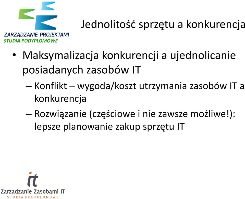 wygoda/koszt utrzymania zasobów IT a konkurencja