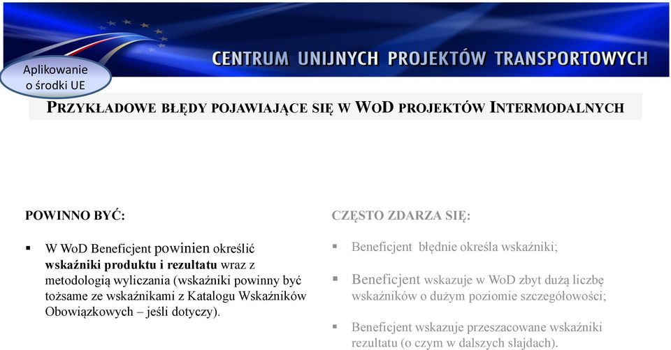 Wskaźników Obowiązkowych jeśli dotyczy).
