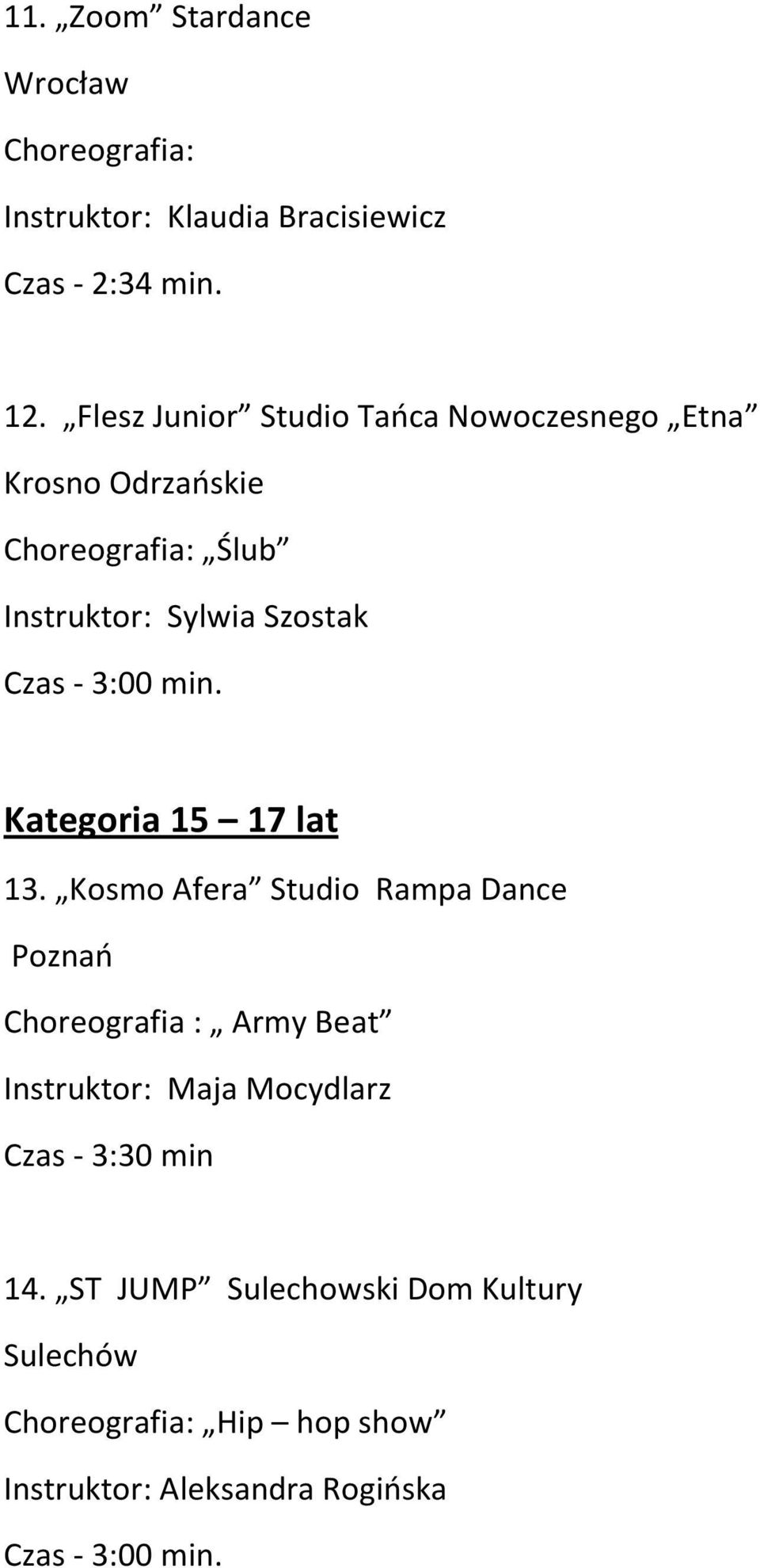 Kategoria 15 17 lat 13.