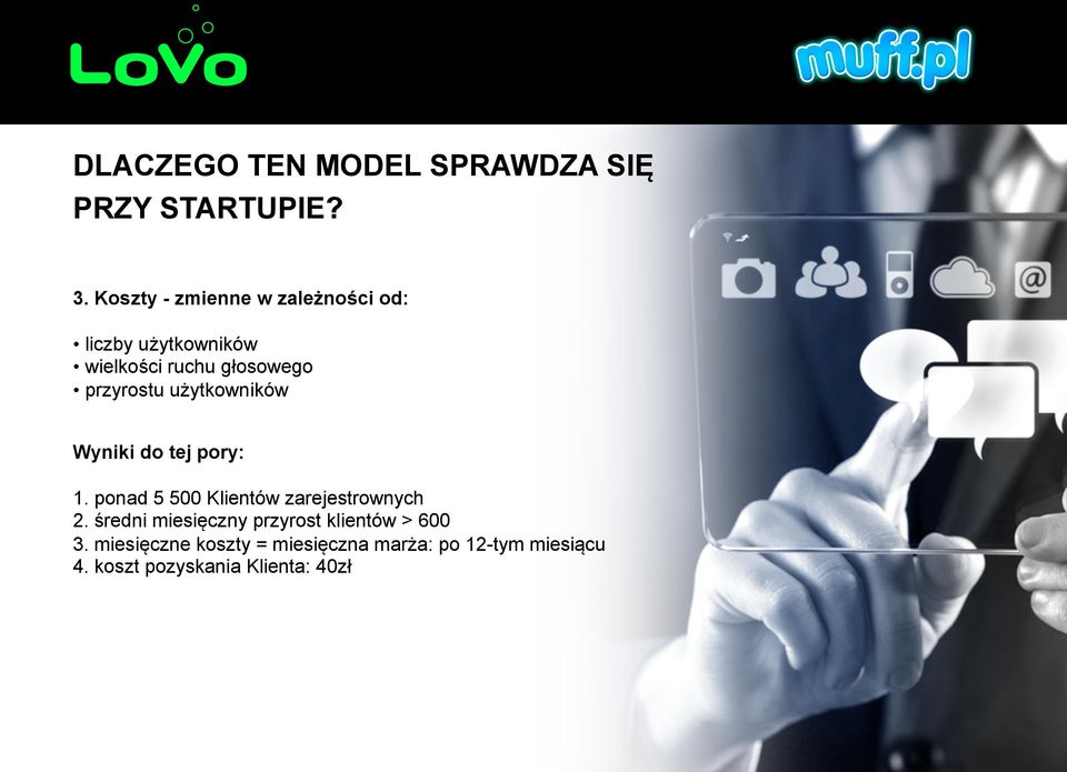 przyrostu użytkowników Wyniki do tej pory: 1. ponad 5 500 Klientów zarejestrownych 2.