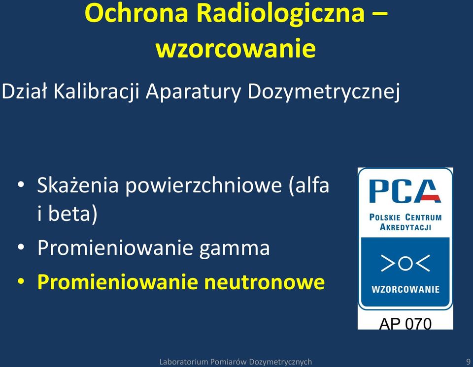 powierzchniowe (alfa i beta) Promieniowanie gamma