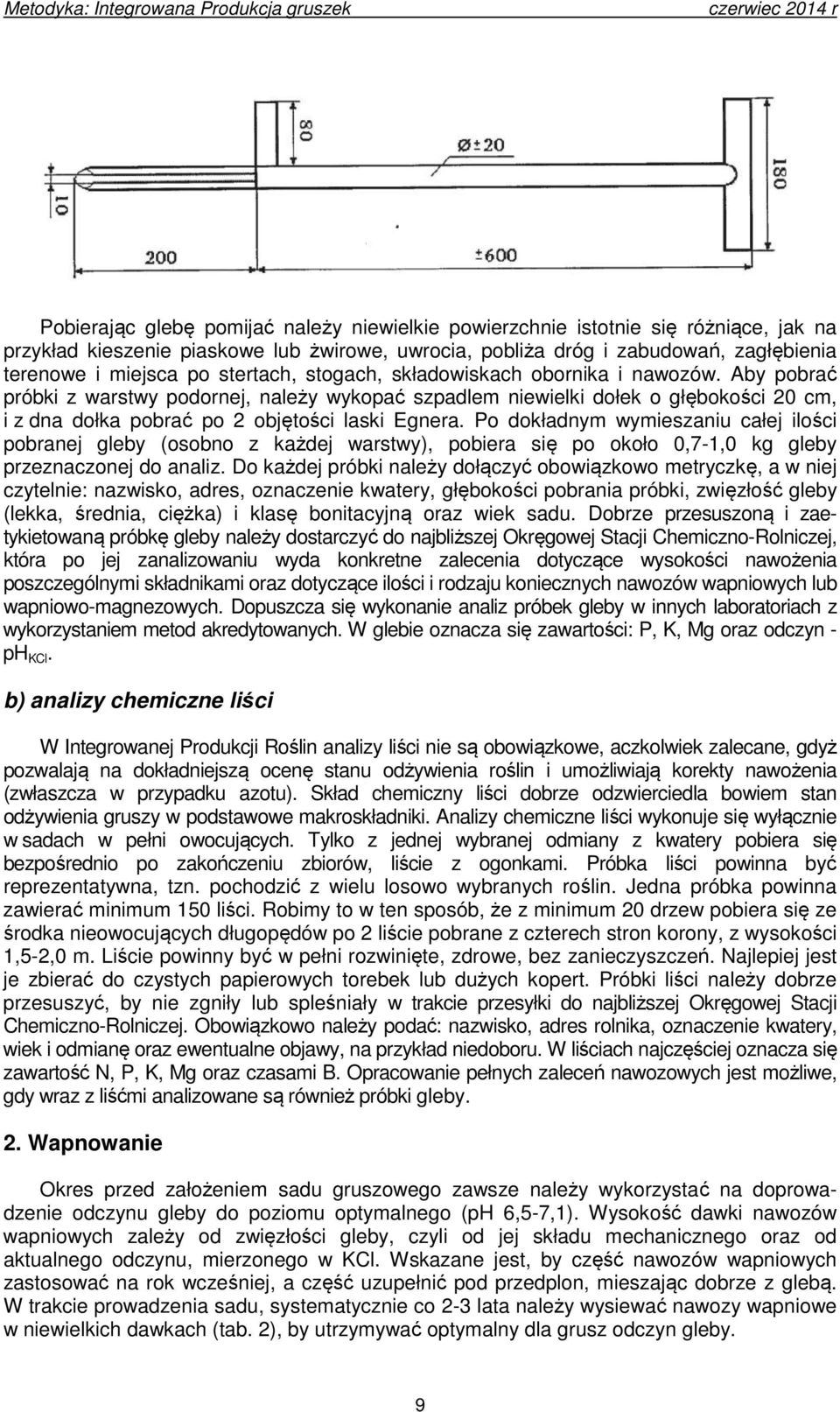 Po dokładnym wymieszaniu całej ilości pobranej gleby (osobno z każdej warstwy), pobiera się po około 0,7-1,0 kg gleby przeznaczonej do analiz.