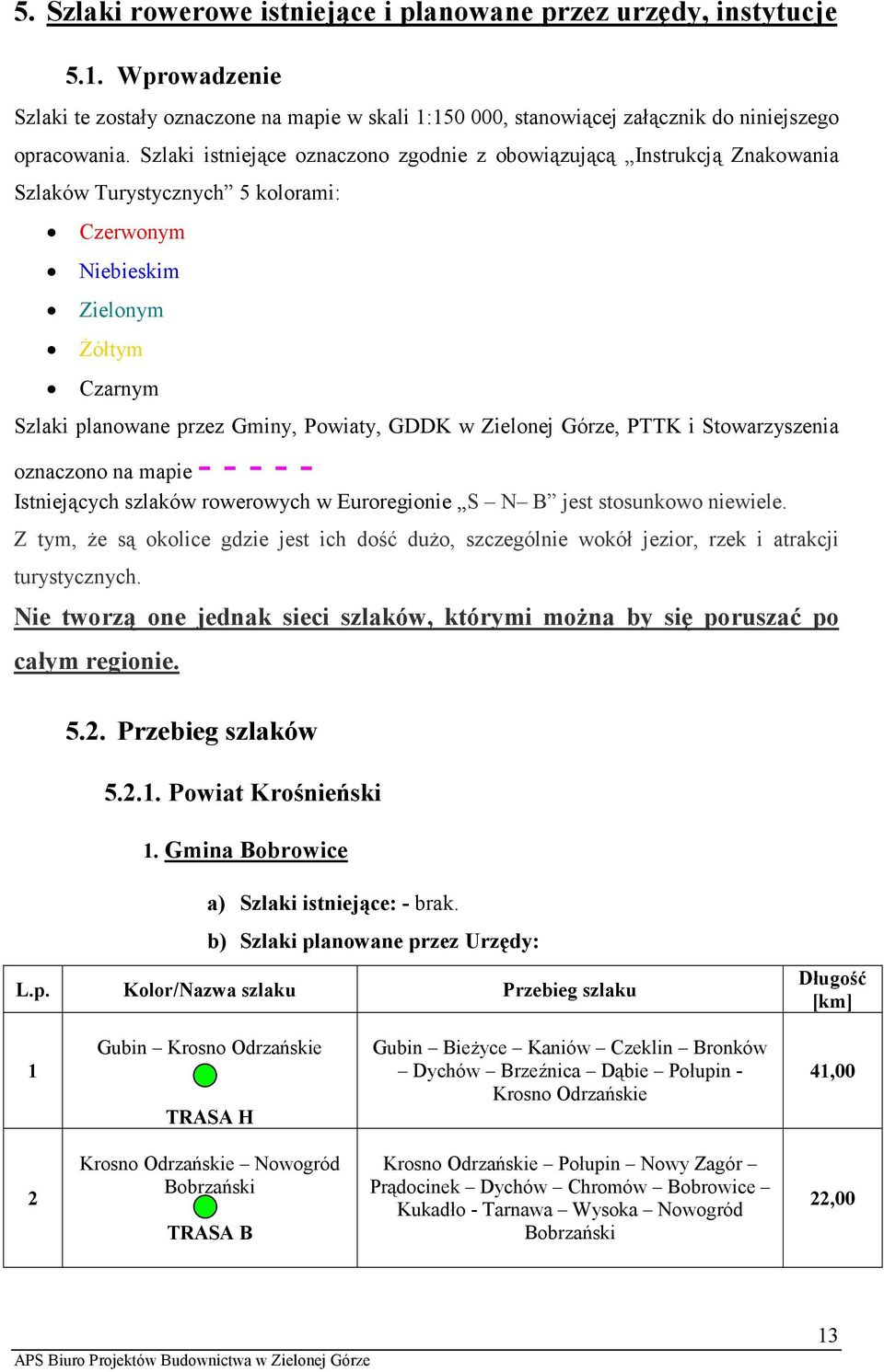 Zielonej Górze, PTTK i Stowarzyszenia oznaczono na mapie - - - - - Istniejących szlaków rowerowych w Euroregionie S N B jest stosunkowo niewiele.