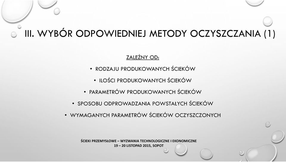 ŚCIEKÓW PARAMETRÓW PRODUKOWANYCH ŚCIEKÓW SPOSOBU
