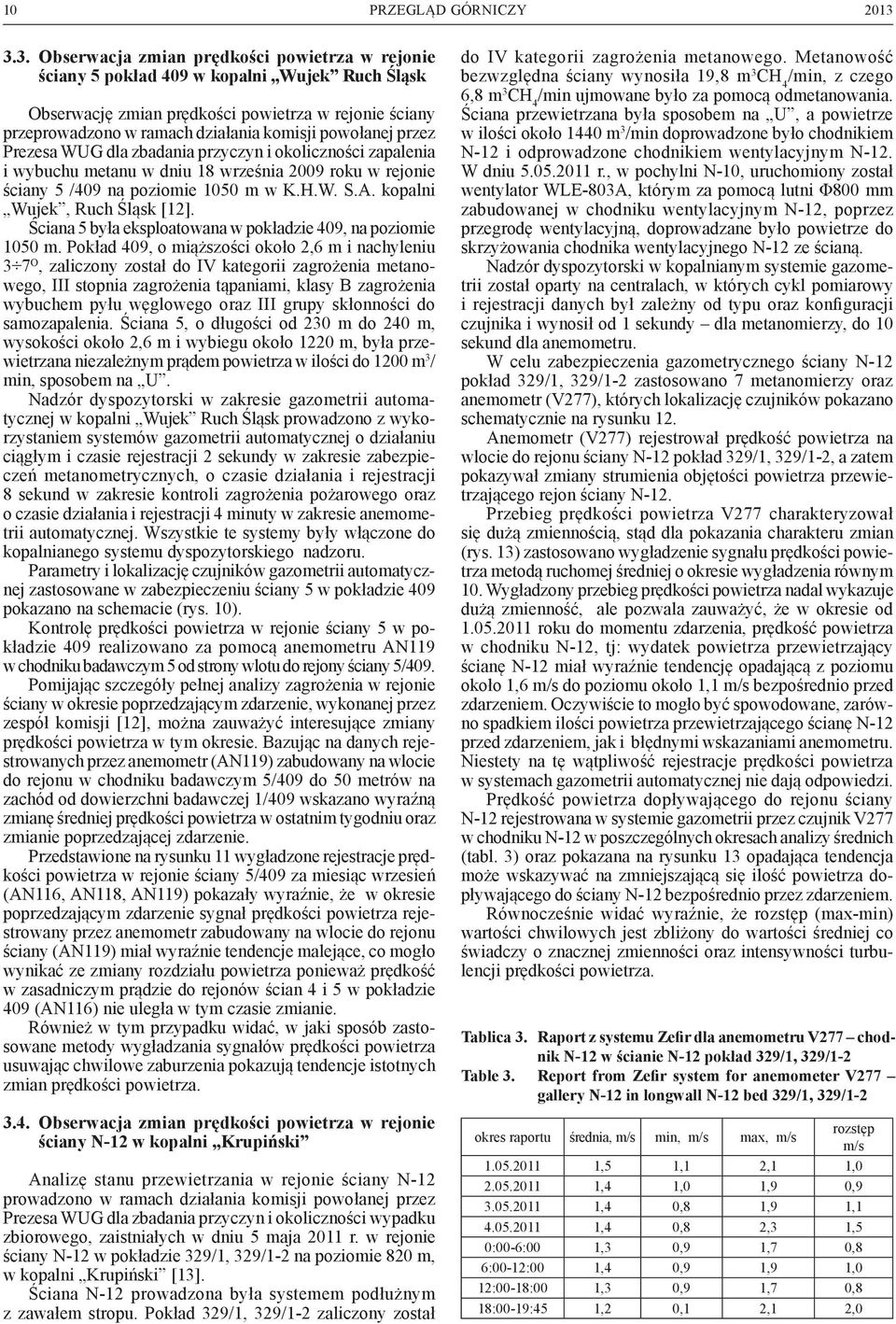 kopalni Wujek, Ruch Śląsk [12]. Ściana 5 była eksploatowana w pokładzie 409, na poziomie 1050 m.